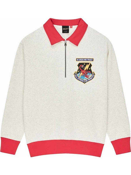 Deus Ex Machina All Others Half Zip Ανδρικό Φούτερ Ανοιχτό Γκρι Μελανζέ D263MSW346