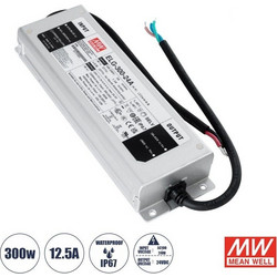 Τροφοδοτικό LED 300W 24V Αδιάβροχο IP67 MEANWELL Ασημί