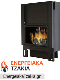 Edilkamin Tekno 1 V Ενεργειακό Τζάκι Αερόθερμο Ξύλου Ίσιο 15.4kW