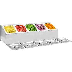 vidaXL Βάση για Λεκάνες Gastronorm με 5 Σκεύη GN 1/6 Ανοξείδωτο Ατσάλι