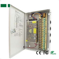 ANGA CP1209-10A-18 12V/10A Σταθεροποιημένο τροφοδοτικό, 18 εξόδων - Μεταλλικό κουτί
