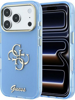 Guess IML 4G Script Metal Back Cover Light Blue (iPhone 18 Pro Max / 17 Pro Max)
