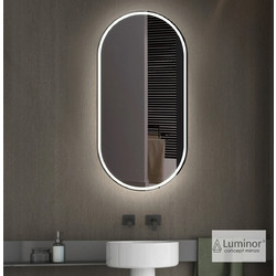 Luminor Solano Οβάλ Καθρέπτης Μπάνιου Led Αφής Μεταλλικός SOL45100