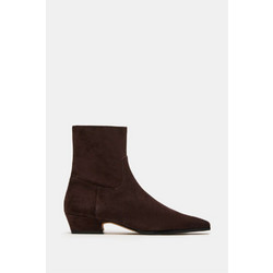 Steve Madden Dusty Γυναικεία Μποτάκια Cowgirl Suede Καφέ με Χοντρό Χαμηλό Τακούνι 11004841