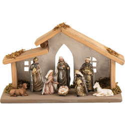 LianosXmas Ξύλινη Χριστουγεννιάτικη Φάτνη 30 x 10 x 19(h)cm SG35243