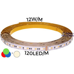 LED strip 24W/m 120led/m RGB+WW 3000K IP20 24V 60'000h CRI90 (5m)