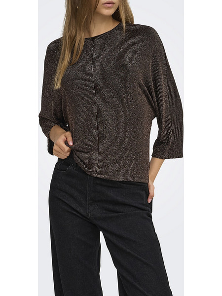 ONLY ONLCAROL 3/4 GLITTER BATWING TOP CS JRS 15384041-BlackFrosted glitter Mixed