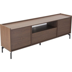 Tobac TV Stand 2πόρτες 1συρτάρι Καρυδί Σκούρο 180x39x62cm