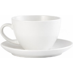Φλυτζάνι Jumbo Με Πιατάκι Πορσελάνης Morgan White Matte ESPIEL 400ml-16x16x8,5εκ. OW2058K6 - ESPIEL - OW2058K6