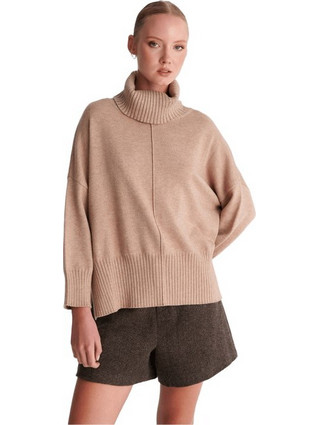 ALE Μπλούζα πλεκτή ζιβάγκο 8P23877 BEIGE Ale