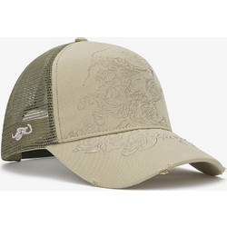 Ed Hardy Outline Dragon Distressed 5 Panel Trucker Cap Ανδρικό Καπέλο Jockey με Δίχτυ Χακί ED6145