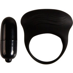Pretty Love Vibrating Bertram Ελαστικό Δαχτυλίδι Πέους Σιλικόνης με Δόνηση 3cm Μαύρο
