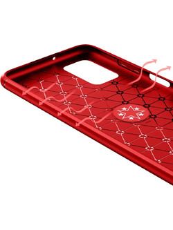 Ancus Autofocus Shock Proof Ring Holder Back Cover Red (Samsung Galaxy A03s)