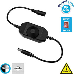 GLOBOSTAR CORE Dimmer 1CH DC 12-24V 5A 120W Max IP20 - Rotary Dimming - Μαύρο - M6.5x