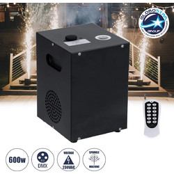 GLOBOSTAR SPARKLE Stage Μηχανή Δαπέδου Άκαυστων Σπινθήρων Εφέ Συντριβανιού 600W AC 220-240V IP20 DMX512 Protocol & RF Ασύρματο Χειριστήριο