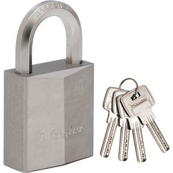 Master Lock 1145PEURD - Λουκέτο μπρούτζινο επινικελωμένο, βαρέως τύπου με εξάγωνο λαιμό 40mm