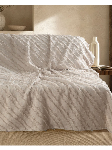 Ριχτάρι Τριθέσιου Living Room Gath Beige Jacquard Chenille Rythmos (180x280) 1Τεμ