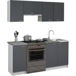 ΣΥΝΘΕΣΗ ΚΟΥΖΙΝΑΣ MAURICE ΜΕΛΑΜΙΝΗ ΓΚΡΙ ΛΕΥΚΟ 180x29,2-46εκ