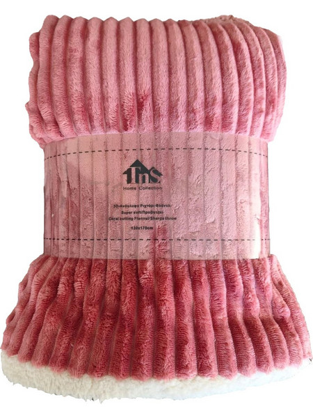 Ριχτάρι Ανάγλυφο 3D Flannel Super Soft 130x170cm Pink