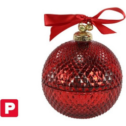 Μπάλα κόκκ.γυαλ. με κερί Φ11 Η13cm - Plastona
