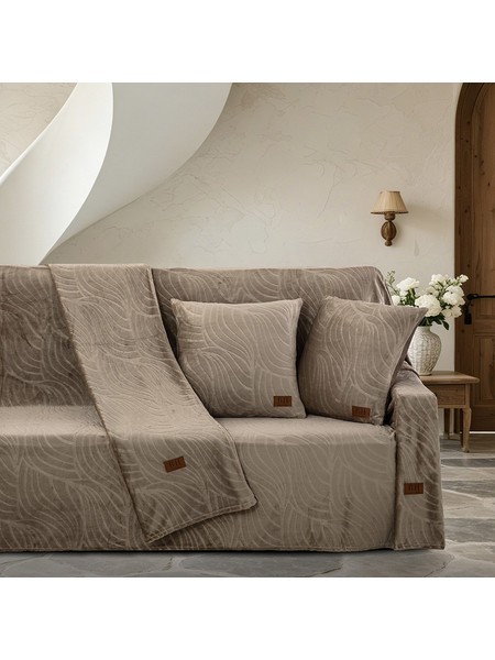 Beauty Home Σετ ριχτάρι 2τμχ Sienna Art 8672 (180x250+180x300) Μόκα
