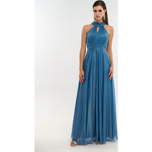 For You Fashion Maxi Φόρεμα Shiny Μουσελίνα Με Δέσιμο Στο Λαιμό Indigo For You Fashion Maxi Φόρεμα Shiny Μουσελίνα Με Δέσιμο Στο Λαιμό Indigo