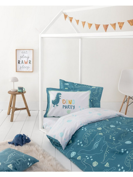 Σετ Παπλωματοθήκη Μονή (1x 160x240 k 1 μαξ/κη 52x72) - Dino Party Nima Home