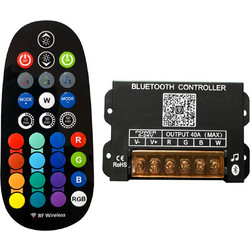 ΣΕΤ ΤΗΛΕΧΕΙΡΙΣΤΗΡΙΟ RF 29 ΠΛΗΚΤΡΩΝ + ΔΕΚΤΗΣ BLUETOOTH RGBW, ΜΟΥΣΙΚΗ, APP, 5-24V DC, 24V 288W, IP20