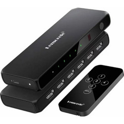 Lemorele G96 HDMI Switch 5-σε-1 με Τηλεχειριστήριο IR (4K60Hz/HDCP/Plug & Play) Black