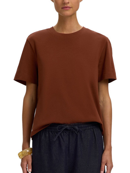 SELECTED Boxy T-Shirt - Cherry Mahogany