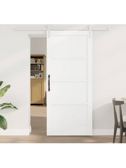 vidaXL Πόρτα Εσωτερική Συρόμενη Ξύλινη Λευκή 86x198.5cm 3449927