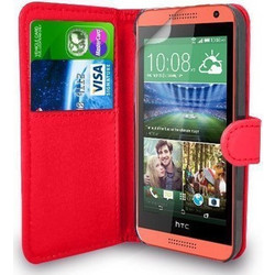Δερμάτινη Θήκη/Πορτοφόλι για HTC One Mini 2 Κόκκινο (OEM)