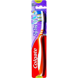 Colgate Zig Zag Plus Medium Οδοντόβουρτσα Πορτοκαλί