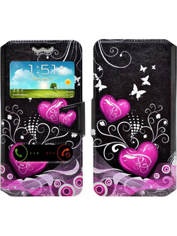 Ancus S-View Elastic Art Collection Heart Black (Universal 5.3"-5.6")