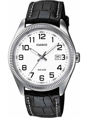 Casio Standard Ανδρικό Ρολόι με Μαύρο Δερμάτινο Λουράκι MTP-1302PL-7BVEF