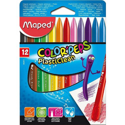 Maped Color'Peps PlastiClean Κηρομπογιές Σετ 12τμχ