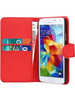 Samsung Galaxy J5 (J500F) - Δερμάτινη Θήκη Πορτοφόλι Κόκκινο (ΟΕΜ)