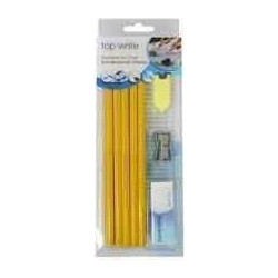 ΜΟΛΥΒΙΑ ΕΓΓΡΑΦΗΣ ΜΑΥΡΑ/ΞΥΣΤΡΑ/ΓΟΜΑ PENCILS TOP WRITE 45303