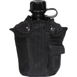 MFH US Canteen 1L w/ Cover - Black