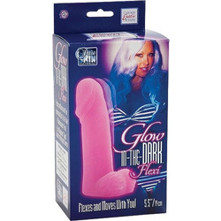 CalExotics Glow in the Dark Flexi Ρεαλιστικό Dildo με Βεντούζα & Όρχεις 14cm Ροζ