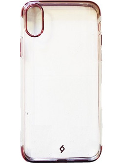ttec Hard Back Cover Case Transparent Back with Gold Rose Bumper for iPhone X / XS