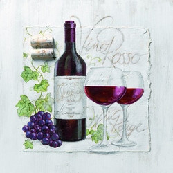 Χαρτοπετσέτες Decoupage 33 x 33 vino rosso