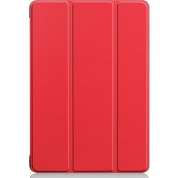 Δερμάτινη Θήκη Tri-fold με πίσω κάλυμμα σιλικόνης / Slim Book Case for Huawei MediaPad M5 Lite 10.1" Red (oem)