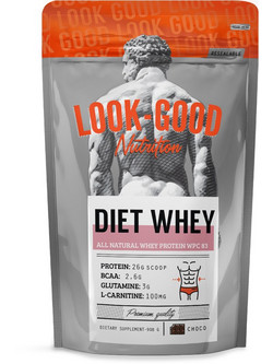 Look Good Naked Diet Whey Chocolate Πρωτεΐνη Ορού Γάλακτος Γράμμωσης 908gr