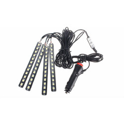 PANNIUZHE 4pcs Waterproof Car Interior Decoration Atmosphere LED Lighting Kit (Blue)