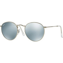 Ray-Ban RB3447 019/30 Γυαλιά Ηλίου Στρογγυλά Μεταλλικά Ασημί με Μπλε Καθρέπτη Φακό