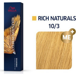 Wella Koleston Perfect Me+ Rich Naturals 10/3 Κατάξανθο Χρυσό Μόνιμη Βαφή Μαλλιών 60ml