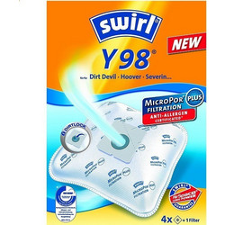 Swirl Y98 Σακούλες Σκούπας 4τμχ Συμβατές με Σκούπα Dirt Devil / Hoover / Severin