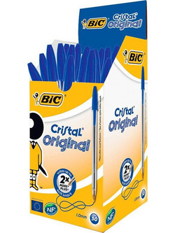 BIC Cristal Original Στυλό Διαρκείας 1mm Μπλε 50τμχ