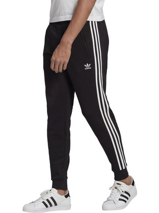 Adidas Adicolor Classics Ανδρικό Παντελόνι Φόρμας Fleece με Λάστιχο Μαύρο 3-Stripes GN3458